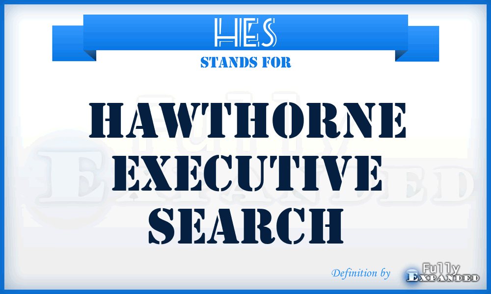 HES - Hawthorne Executive Search