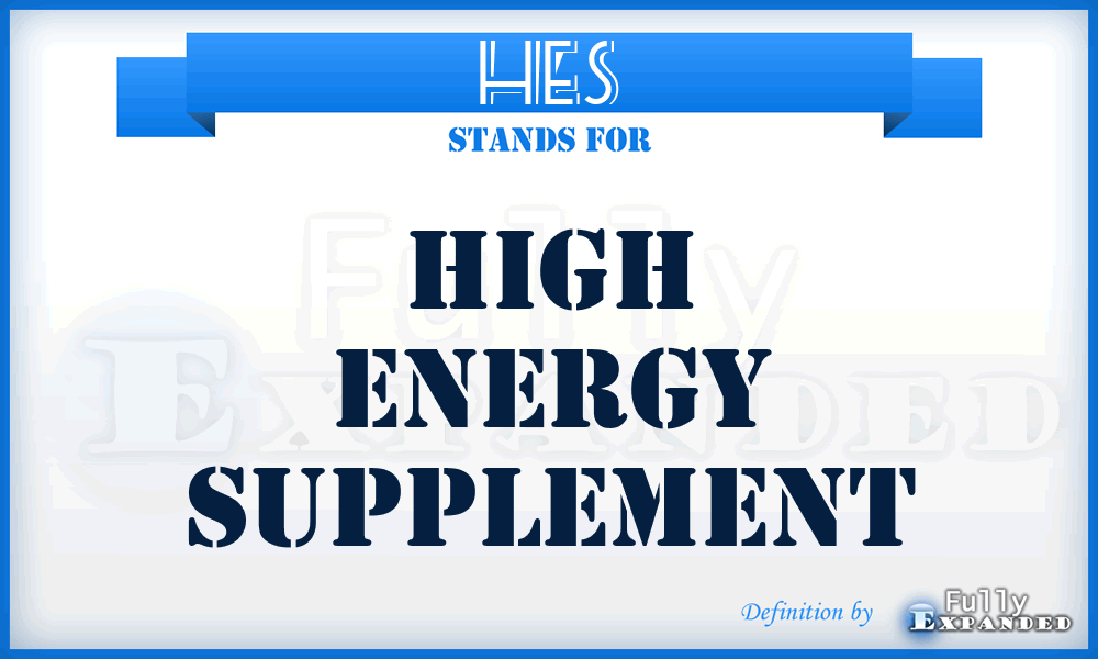 HES - High Energy Supplement