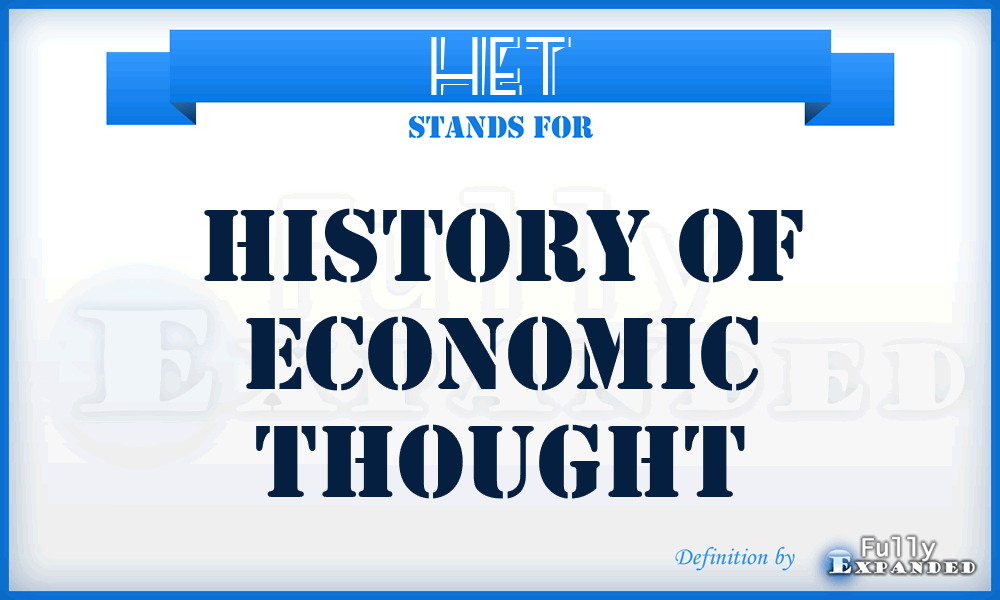 HET - History of Economic Thought