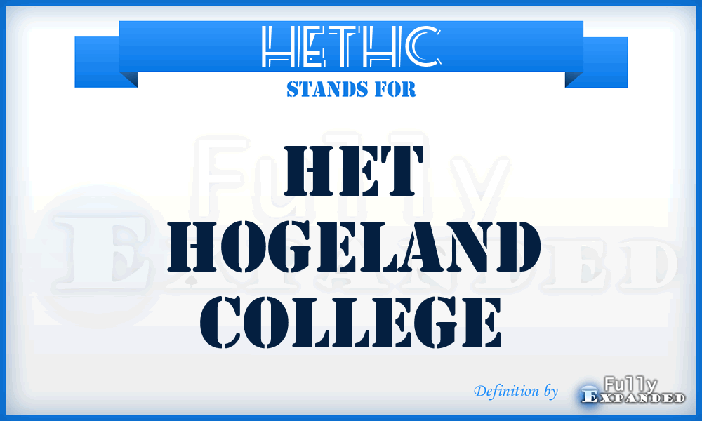 HETHC - HET Hogeland College