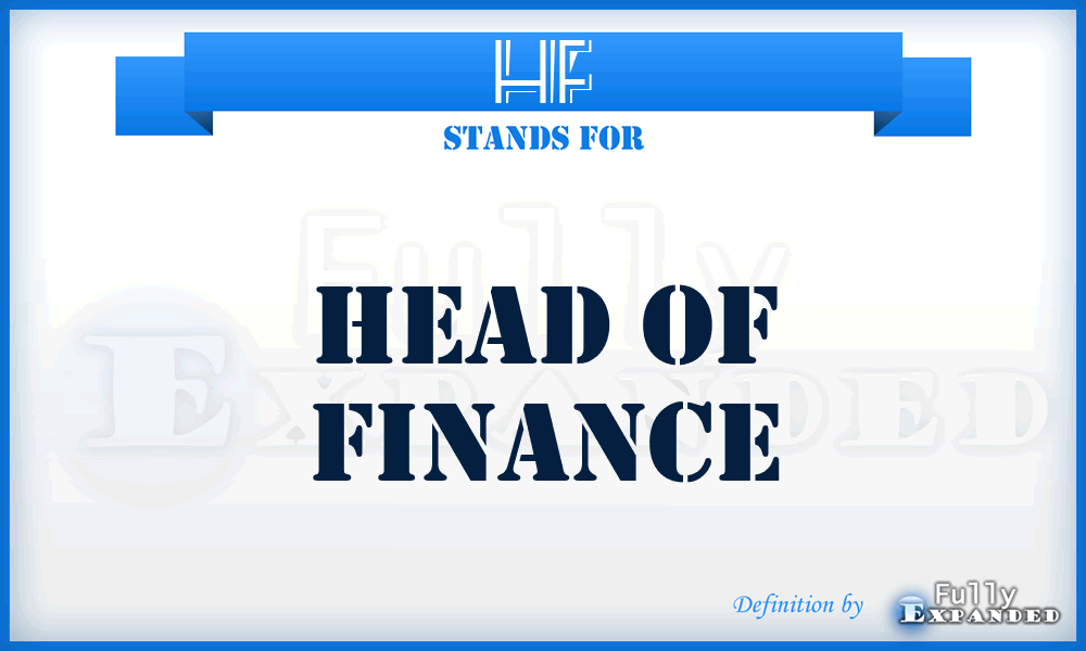 HF - Head of Finance