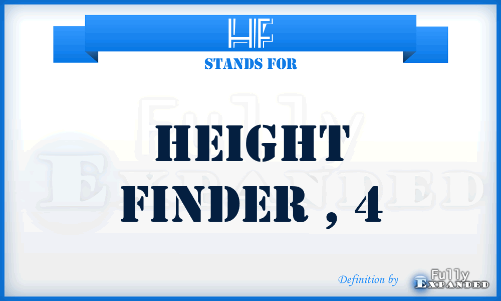 HF - height finder , 4