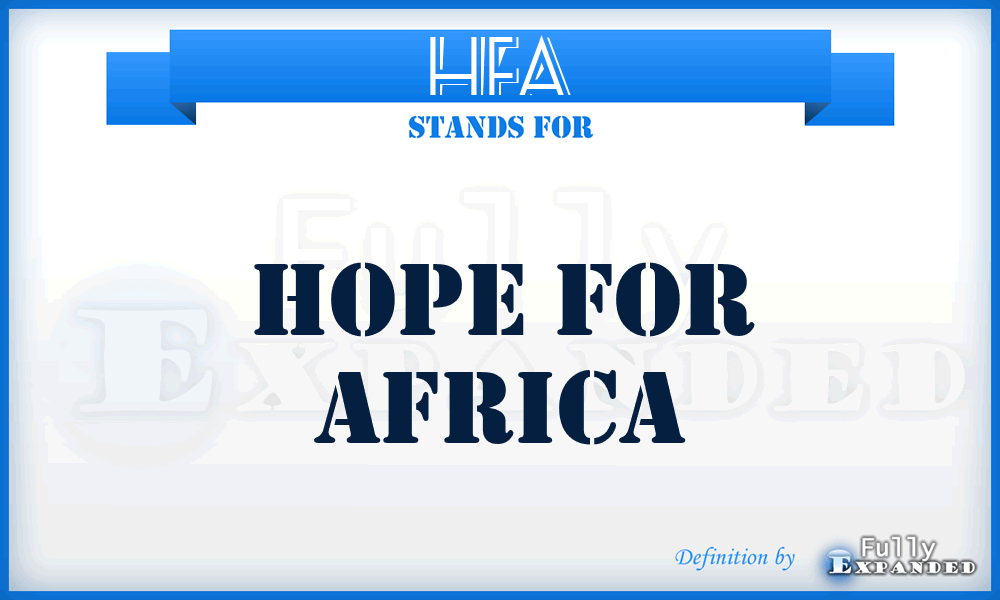 HFA - Hope For Africa