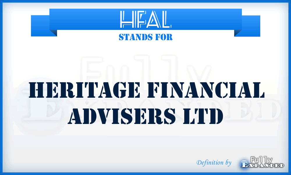 HFAL - Heritage Financial Advisers Ltd