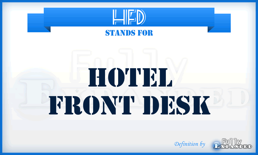 HFD - Hotel Front Desk