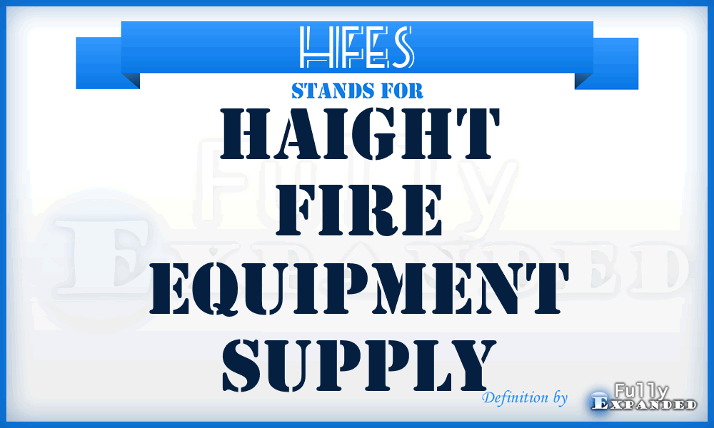 HFES - Haight Fire Equipment Supply