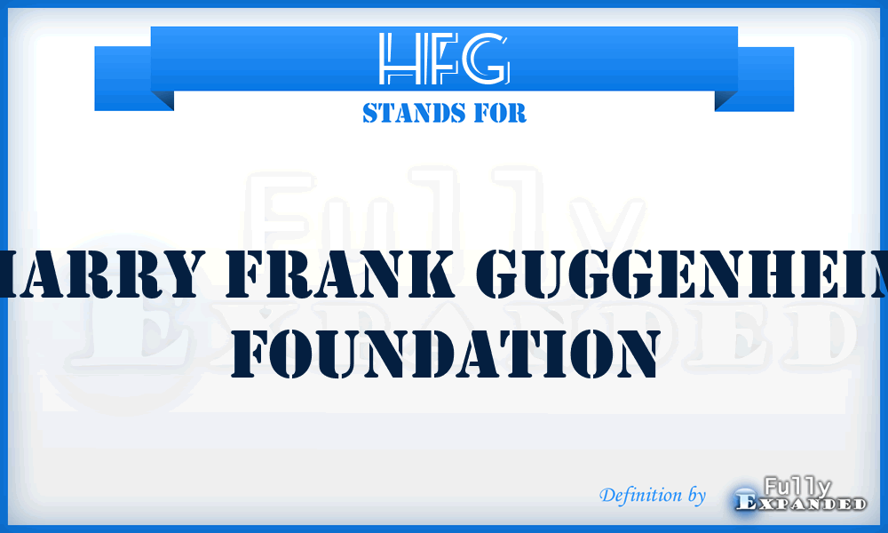 HFG - Harry Frank Guggenheim Foundation