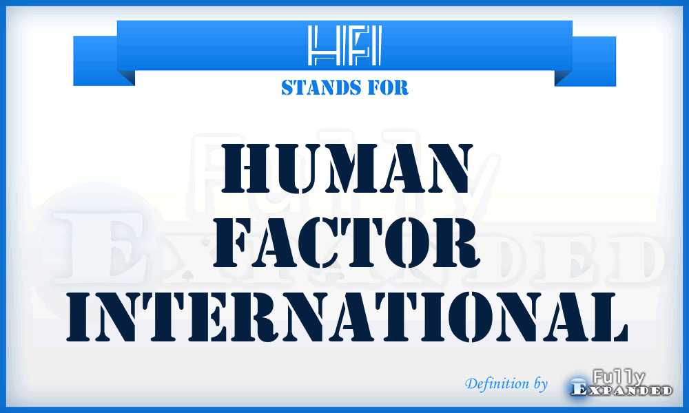 HFI - Human Factor International