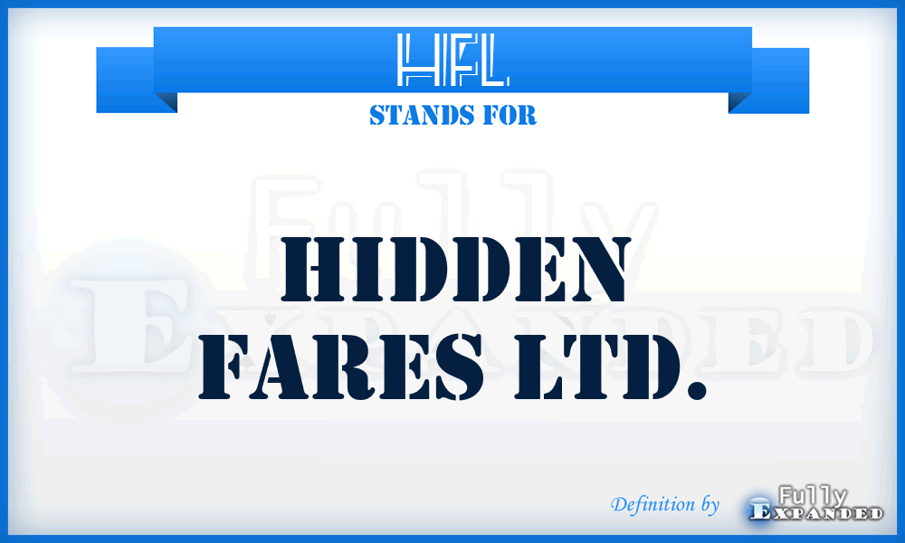 HFL - Hidden Fares Ltd.