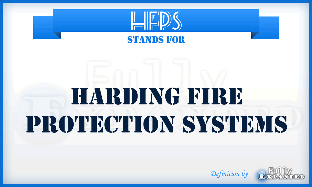 HFPS - Harding Fire Protection Systems