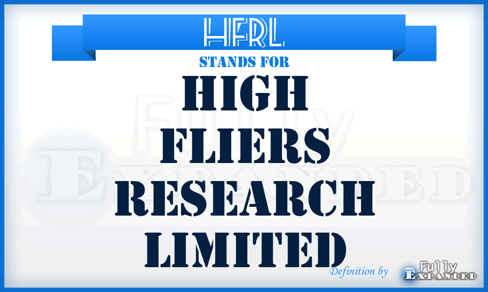 HFRL - High Fliers Research Limited