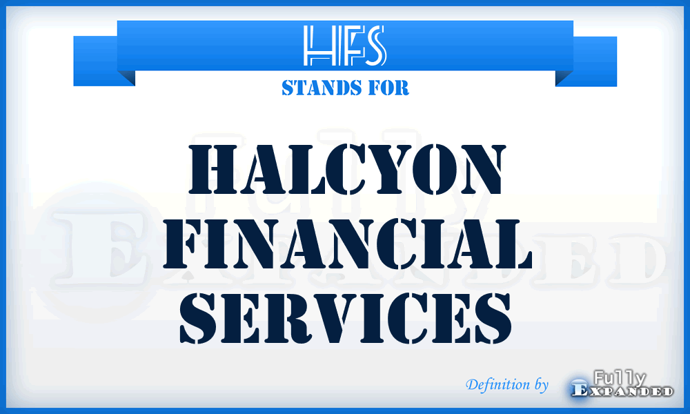 HFS - Halcyon Financial Services