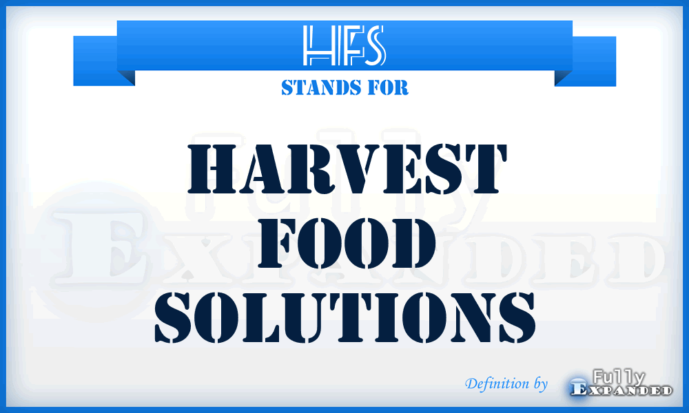 HFS - Harvest Food Solutions