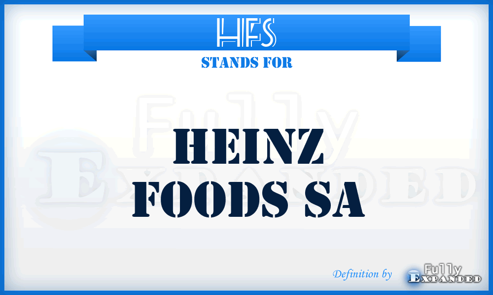 HFS - Heinz Foods Sa