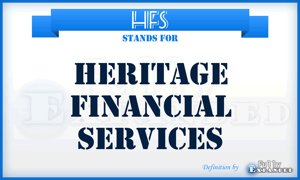 HFS - Heritage Financial Services