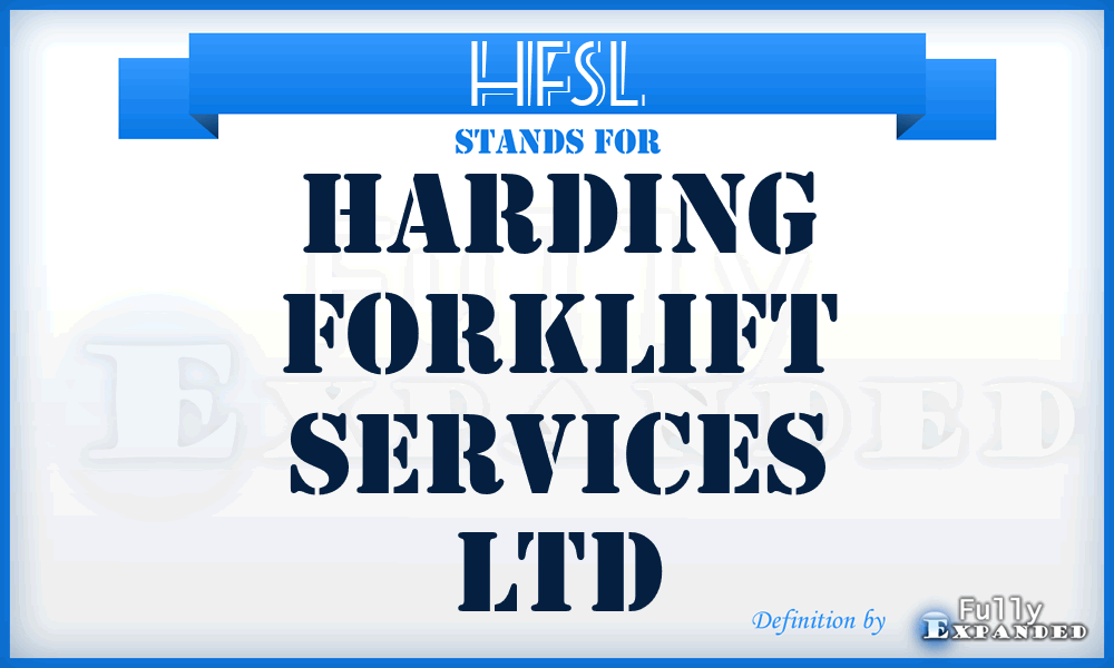 HFSL - Harding Forklift Services Ltd