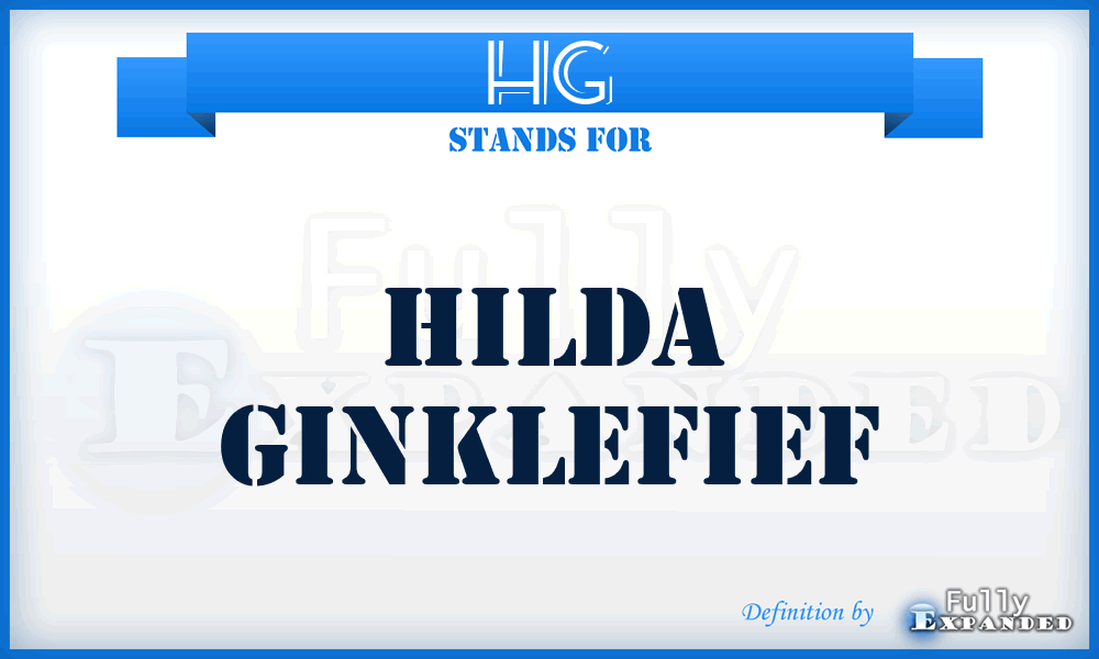 HG - Hilda Ginklefief