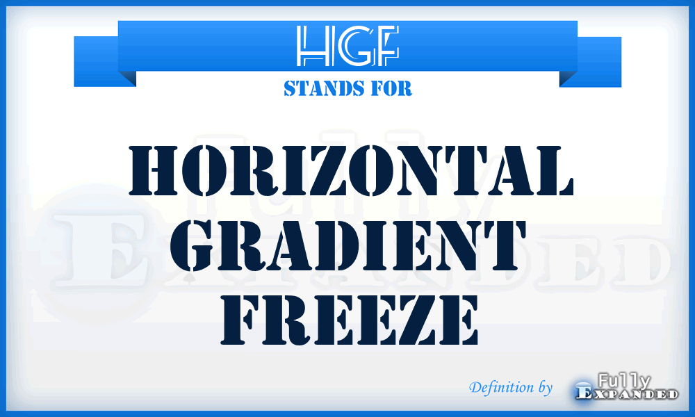 HGF - Horizontal Gradient Freeze