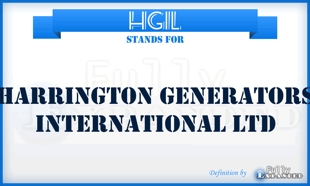 HGIL - Harrington Generators International Ltd