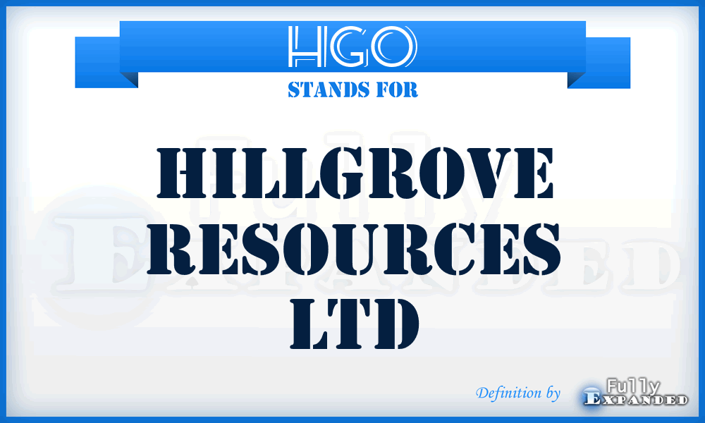 HGO - Hillgrove Resources Ltd