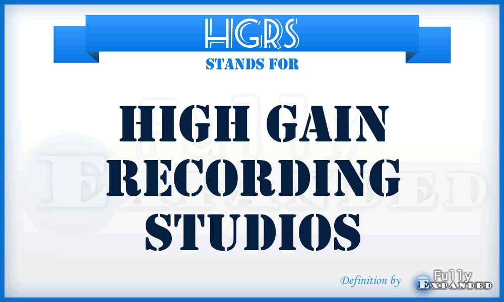 HGRS - High Gain Recording Studios