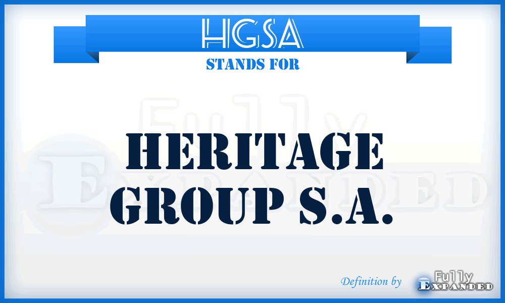 HGSA - Heritage Group S.A.