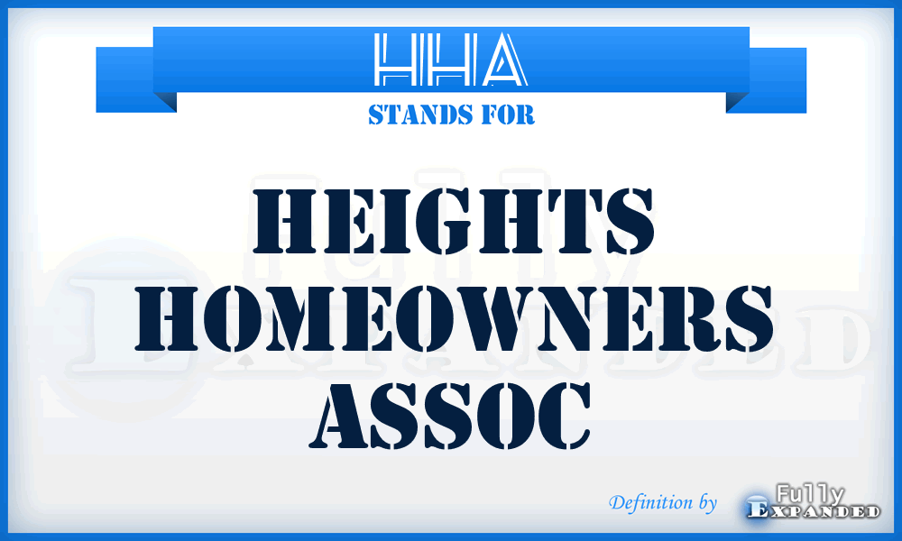 HHA - Heights Homeowners Assoc