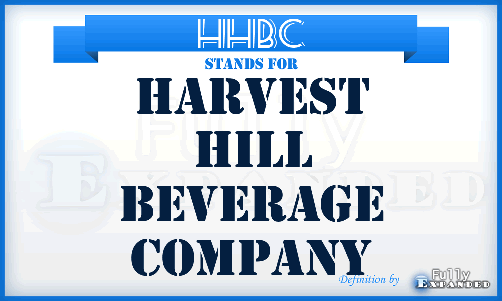 HHBC - Harvest Hill Beverage Company
