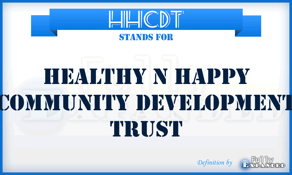 HHCDT - Healthy n Happy Community Development Trust