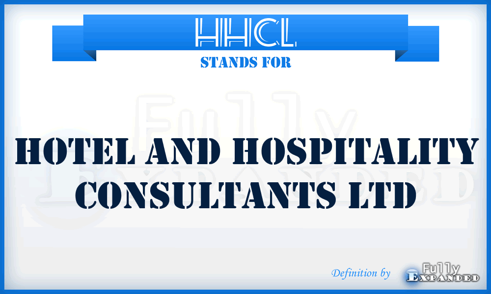 HHCL - Hotel and Hospitality Consultants Ltd