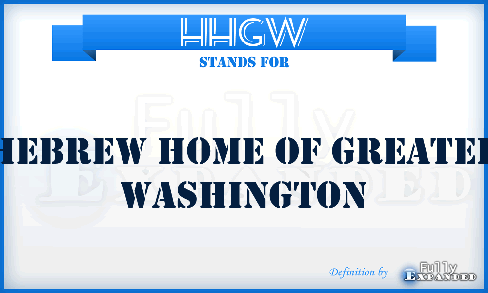 HHGW - Hebrew Home of Greater Washington