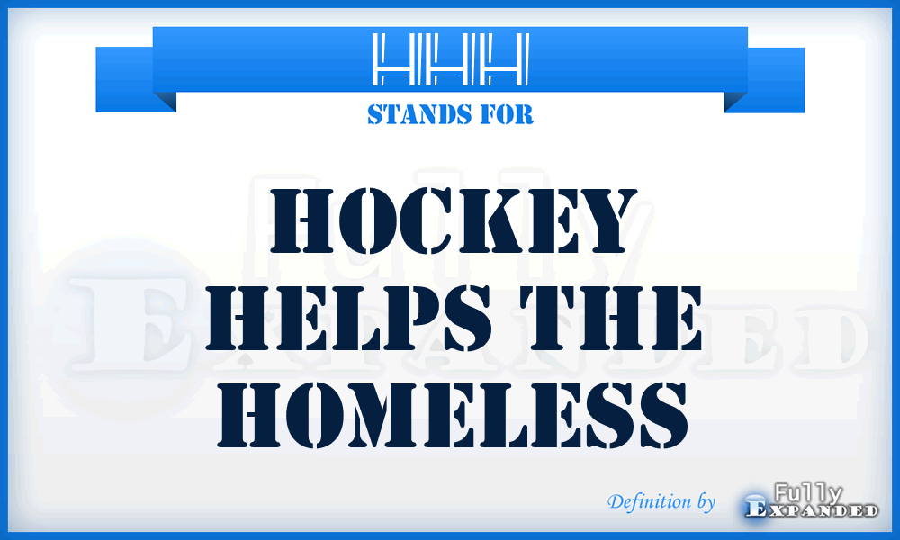 HHH - Hockey Helps the Homeless