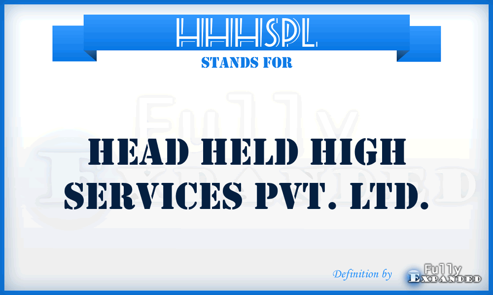 HHHSPL - Head Held High Services Pvt. Ltd.