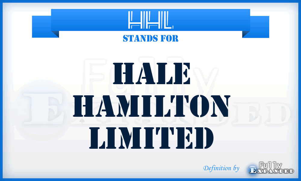 HHL - Hale Hamilton Limited
