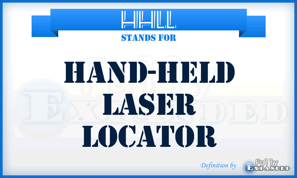 HHLL - hand-held laser locator