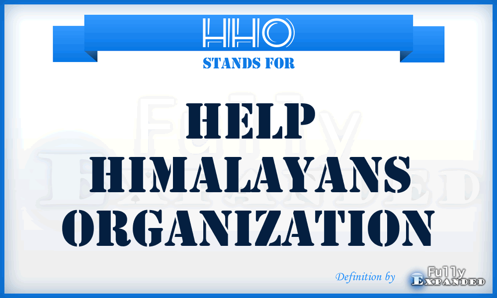 HHO - Help Himalayans Organization