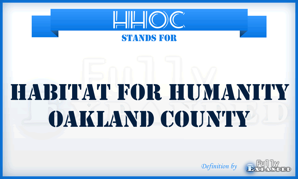 HHOC - Habitat for Humanity Oakland County
