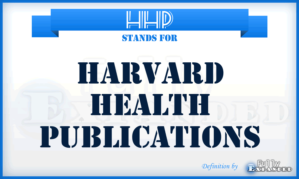 HHP - Harvard Health Publications