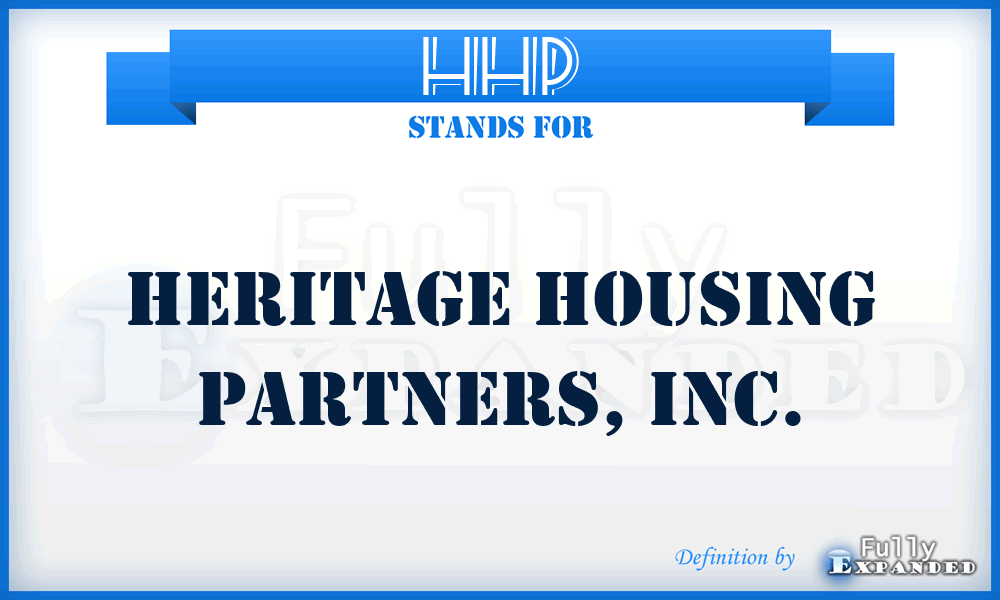 HHP - Heritage Housing Partners, Inc.
