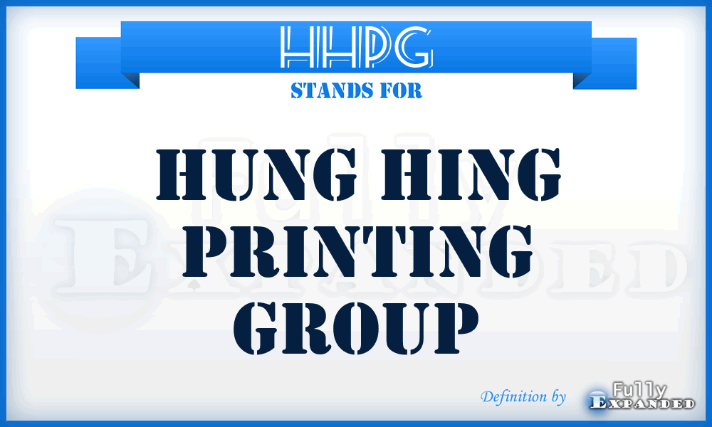 HHPG - Hung Hing Printing Group