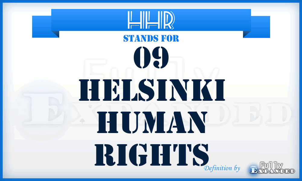 HHR - 09 Helsinki Human Rights