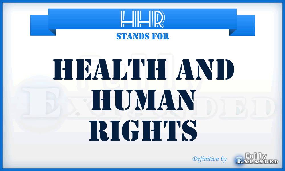 HHR - Health and Human Rights