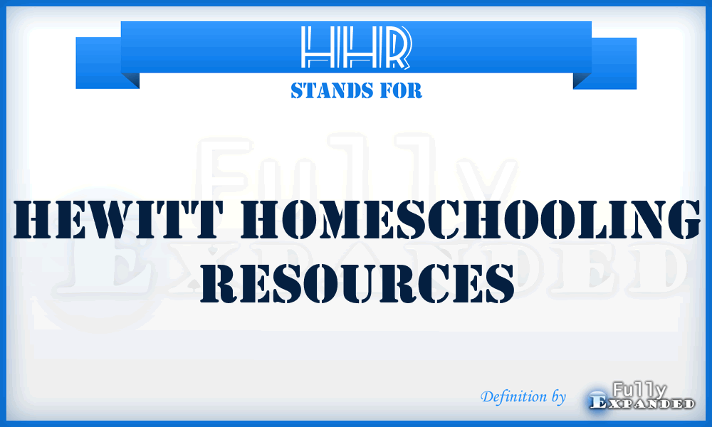 HHR - Hewitt Homeschooling Resources