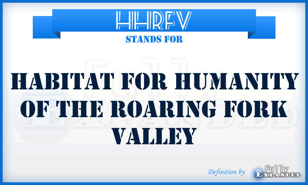 HHRFV - Habitat for Humanity of the Roaring Fork Valley