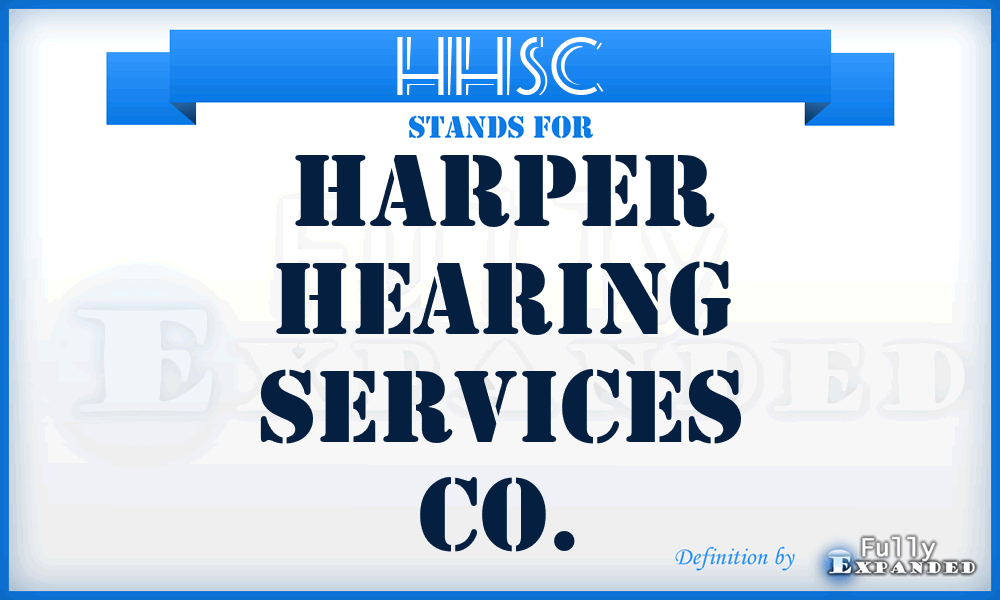 HHSC - Harper Hearing Services Co.
