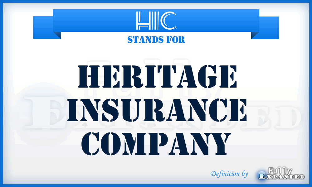 HIC - Heritage Insurance Company