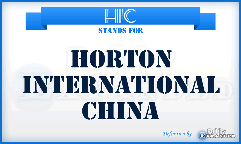 HIC - Horton International China