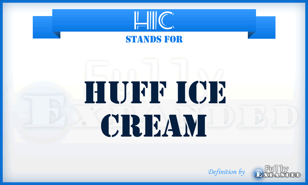 HIC - Huff Ice Cream