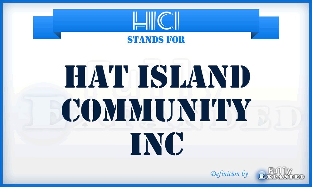 HICI - Hat Island Community Inc