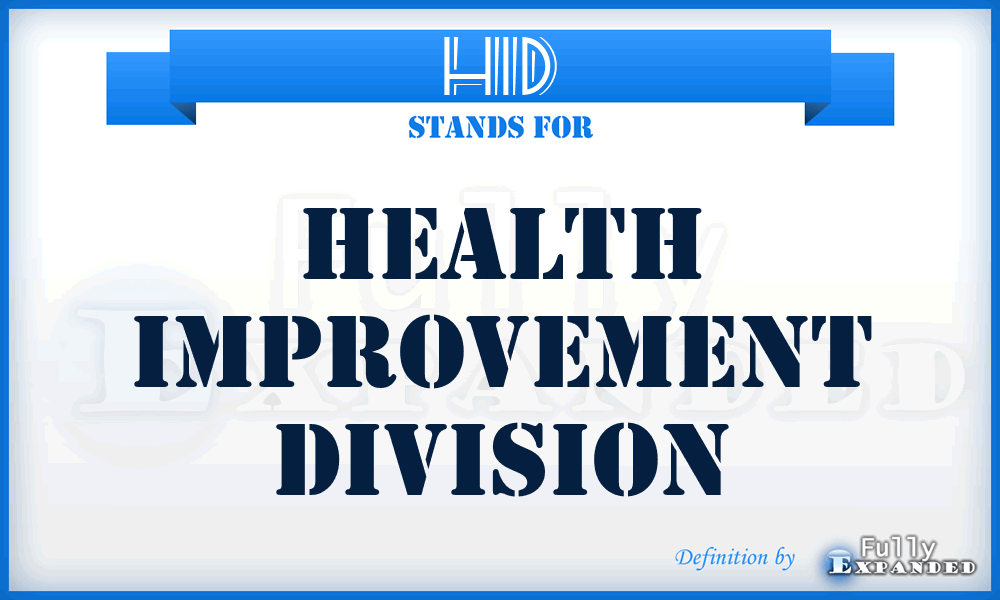 HID - Health Improvement Division